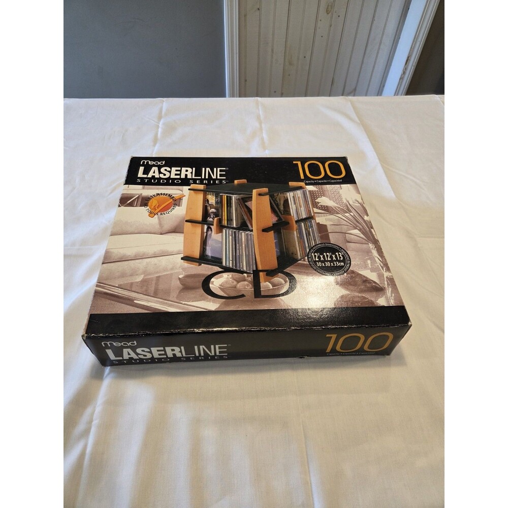 Mead Laserline Studio Series Rotating CD Spinner Rack, Holds 100, 12x12x13"